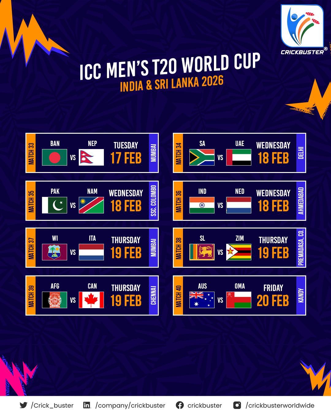 ICC Men’s T20 World Cup 2026 Tickets, Schedule, Hospitality and Travel Package - photo 3